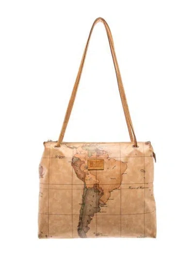 Pre-owned Alv By Alviero Martini Leather Messenger Bag In Neutral