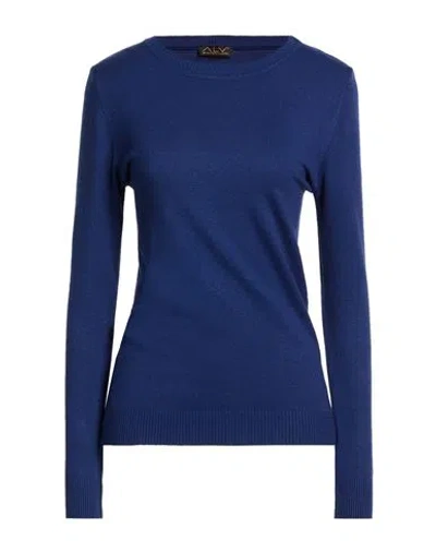 Alv By Alviero Martini Woman Sweater Blue Size L/xl Viscose, Polyamide, Polyester