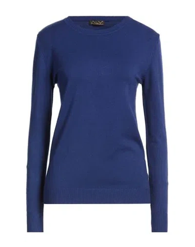 Alv By Alviero Martini Woman Sweater Navy Size L Viscose, Polyamide, Polyester In Blue