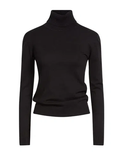 Alv By Alviero Martini Woman Turtleneck Black Size S/m Viscose, Polyamide, Polyester