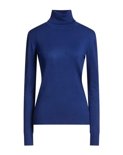 Alv By Alviero Martini Woman Turtleneck Blue Size L/xl Viscose, Polyamide, Polyester