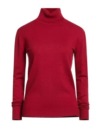 Alv By Alviero Martini Woman Turtleneck Brick Size L/xl Viscose, Polyamide, Polyester In Red