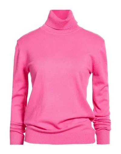 Alv By Alviero Martini Woman Turtleneck Fuchsia Size L/xl Viscose, Polyamide, Polyester In Multi