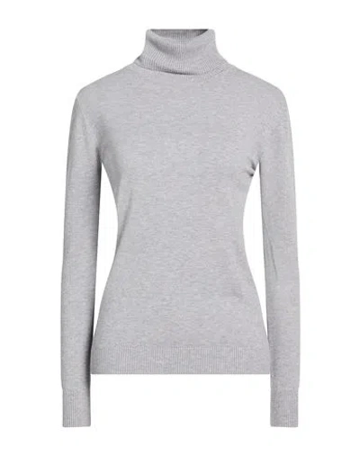 Alv By Alviero Martini Woman Turtleneck Light Grey Size L/xl Viscose, Polyamide, Polyester In Gray