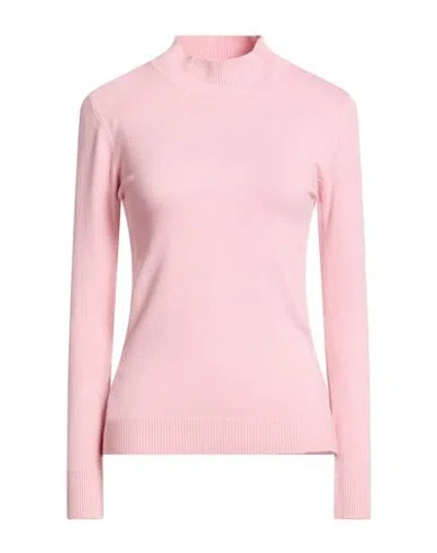 Alv By Alviero Martini Woman Turtleneck Pink Size L/xl Viscose, Polyamide, Polyester