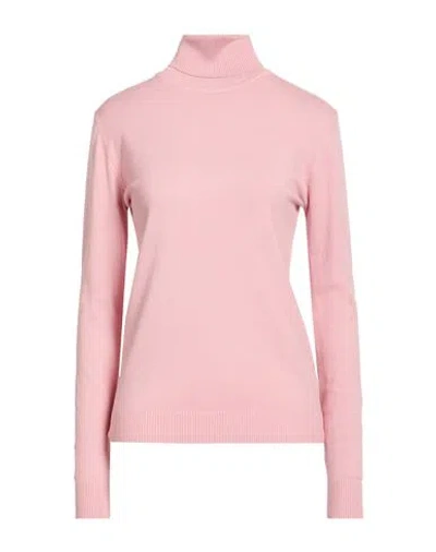 Alv By Alviero Martini Woman Turtleneck Pink Size L/xl Viscose, Polyamide, Polyester In Multi