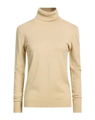 Alv By Alviero Martini Woman Turtleneck Sand Size L/xl Viscose, Polyamide, Polyester In Brown