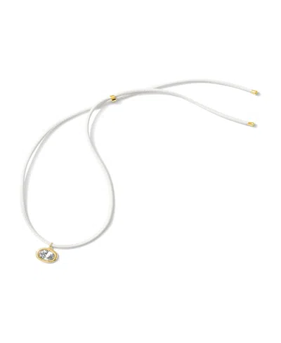 Alv Jewels Cream Leather Cord Necklace In Metallic