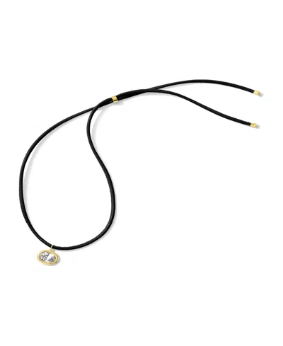 Alv Jewels Cream Leather Cord Necklace In Black