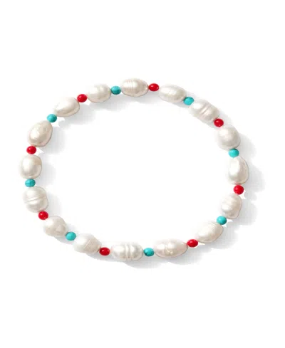 Alv Jewels Freshwater Pearl Anklet In Metallic
