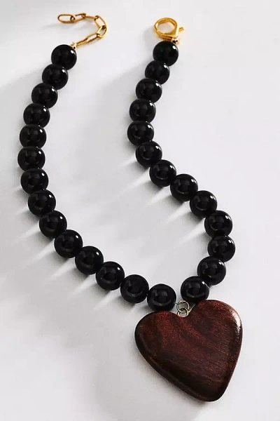 Alv Jewels Heart Necklace In Black