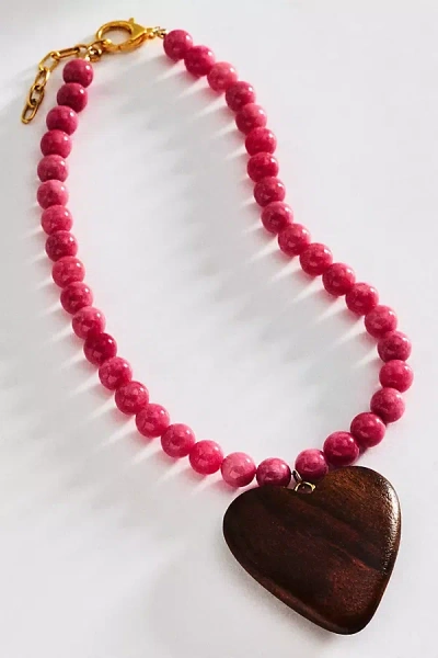Alv Jewels Heart Necklace In Pink