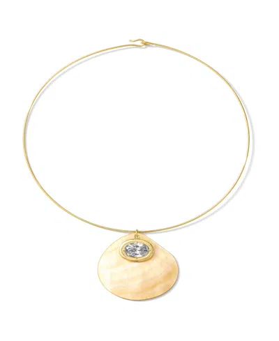 Alv Jewels Imitation Pearl Shell Paired Necklace In Gold