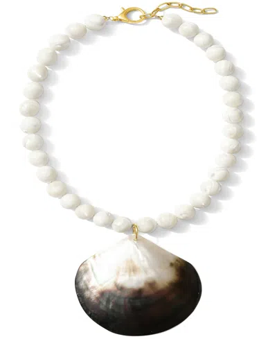 Alv Jewels Shell Paired Imitation Pearl Beads Necklace In Multi