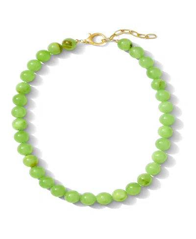 Alv Jewels Smooth Round Gemstone Necklace In Green