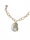 Alv Jewels Turbo Shell Necklace In White Gold In Multi