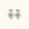 Alv Jewels Women's Bailey Aubrey Heart Stud Earrings In Silver Plated In Metallic