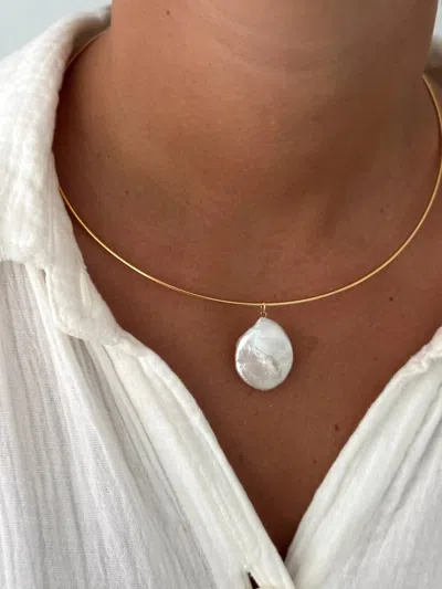 Alv Jewels Women's Collar Charm Necklace In Pearl In Sand
