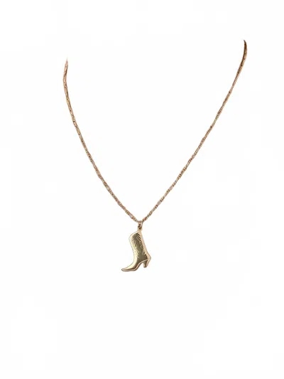 Alv Jewels Women's Cowgirl Charm Necklace - Horseshoe In Gold