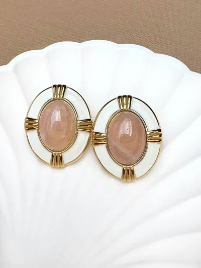 Alv Jewels Women's Harvest Stud Earrings In White In Brown