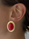 Alv Jewels Women's Joy Enamel Studs In Red In Red