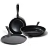 Alva Energy 3-piece Ceramic Nonstick Frying Pan Set In Black
