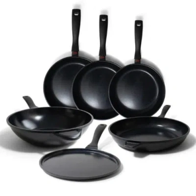 Alva Energy 6-piece Ceramic Nonstick Frying Pan Set In Black