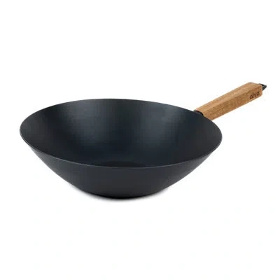 Alva Forest 12" Carbon Steel Wok Pan In Black;brown