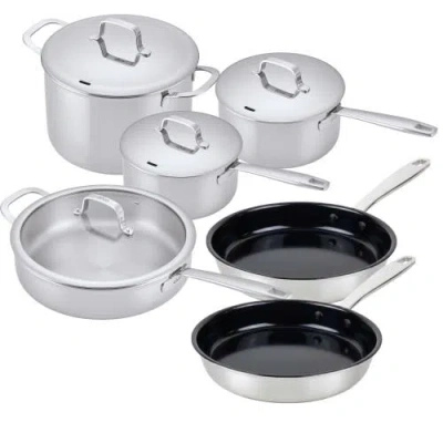 Alva Maestro 10-piece Hybrid Stainless Steel Cookware Set In Gray
