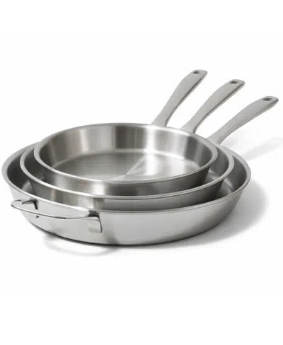 Alva Maestro 3-piece 5-ply Stainless Steel Frying Pan Set In Gray
