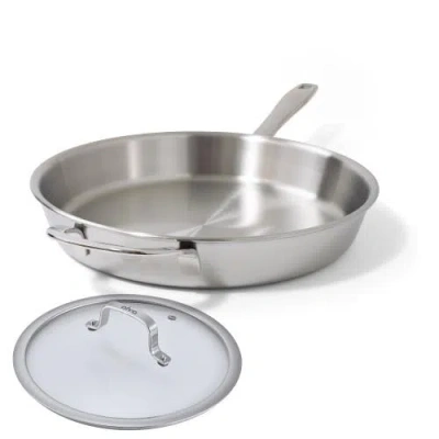 Alva Maestro 5-ply Stainless Steel Frying Pan With Lid In Silver