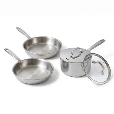 Alva Maestro 5-piece 5-ply Stainless Steel Cookware Set In Silver
