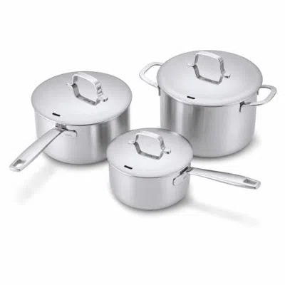 Alva Maestro 6-piece 5-ply Stainless Steel Saucepan & Stock Pot Set In Silver