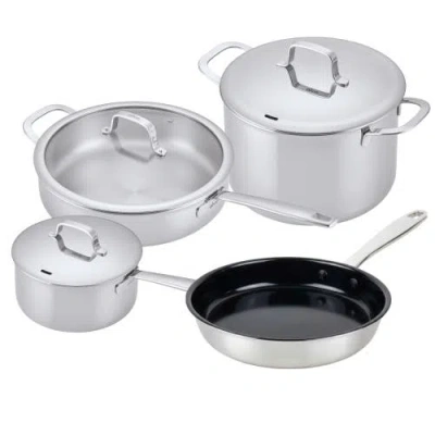 Alva Maestro 7-piece Hybrid Stainless Steel Cookware Set In Silver