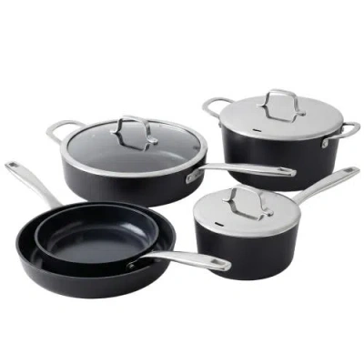 Alva Maestro 8-piece Ceramic Nonstick Cookware Set In Black