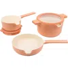Alva Neat 5-piece Nesting Ceramic Cookware Set In Orange