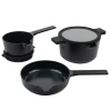 Alva Neat 5-piece Nesting Cookware Set In Matte Black