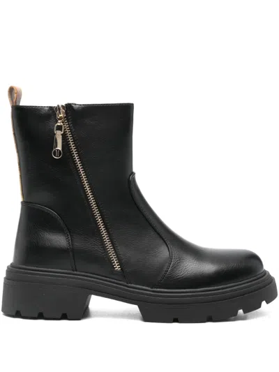 Alviero Martini 1° Classe 45mm Zip-up Ankle Boots In Black