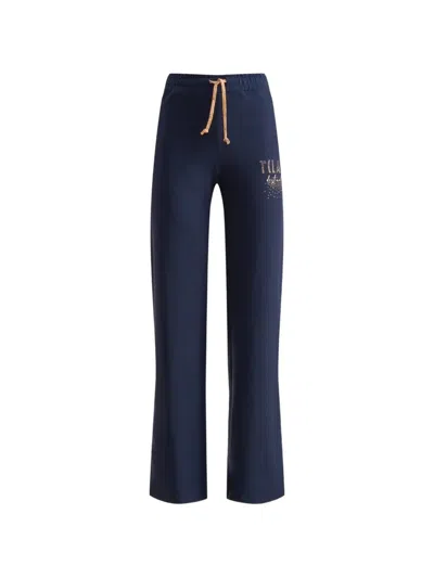 Alviero Martini 1° Classe Destination Drawstring Track Pants In Blue