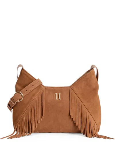 Alviero Martini 1° Classe Free Spirit Fringe-detail Suede Shoulder Bag In Brown