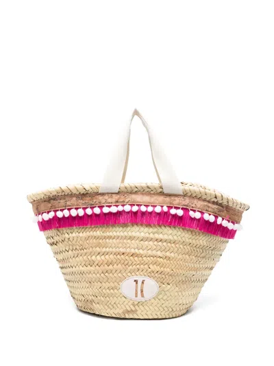 Alviero Martini 1° Classe Fringe Pom-pom Tote Bag In Brown
