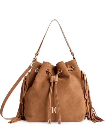 Alviero Martini 1° Classe Fringe-detail Suede Shoulder Bag In Brown