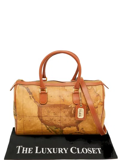 Pre-owned Alviero Martini 1° Classe Geo Classic Boston Bag In Brown