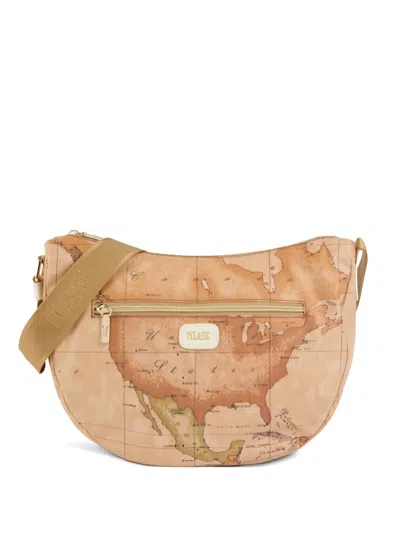 Alviero Martini 1° Classe Geo Classic Crescent-shaped Shoulder Bag In Neutral