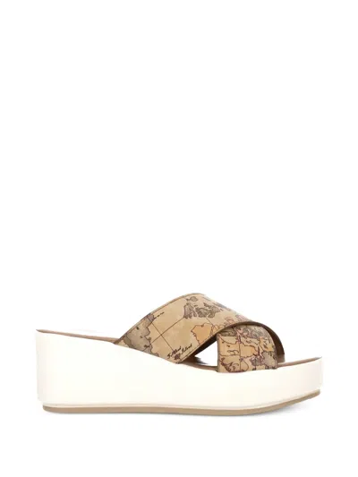 Alviero Martini 1° Classe Geo Classic Cross-strap Sandals In Neutral