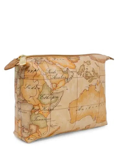 Alviero Martini 1° Classe Geo Classic Make Up Bag In Brown
