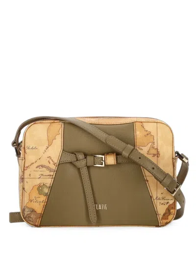 Alviero Martini 1° Classe Geo Classic Map-print Shoulder Bag In Nude