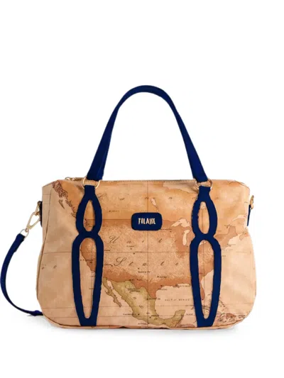 Alviero Martini 1° Classe Geo Classic Map-print Tote Bag In Neutrals