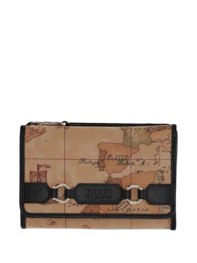 Alviero Martini 1° Classe Geo Classic Map-print Wallet In Black