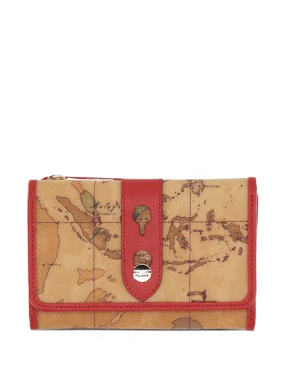 Alviero Martini 1° Classe Geo Classic Map-print Wallet In Brown